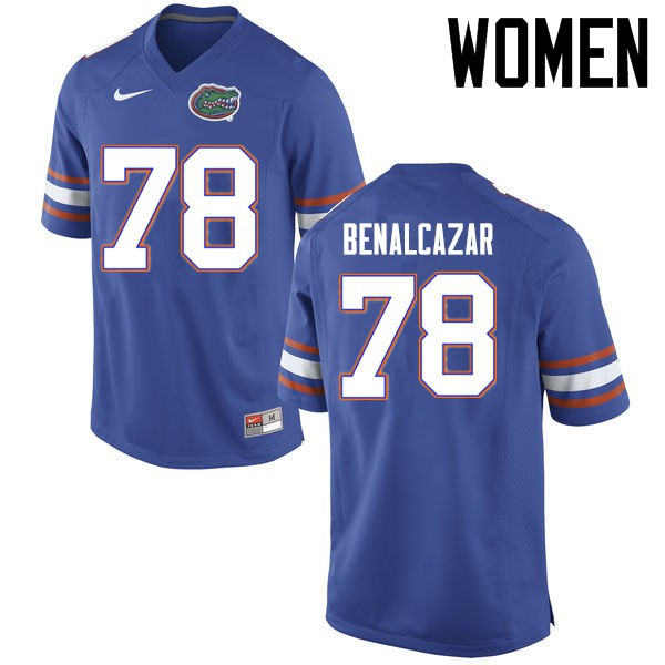 Florida Gators Women #78 Ricardo Benalcazar College Football Jersey Blue